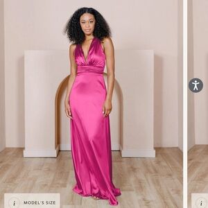 Revelry Dylan Satin Dress Malibu Pink
